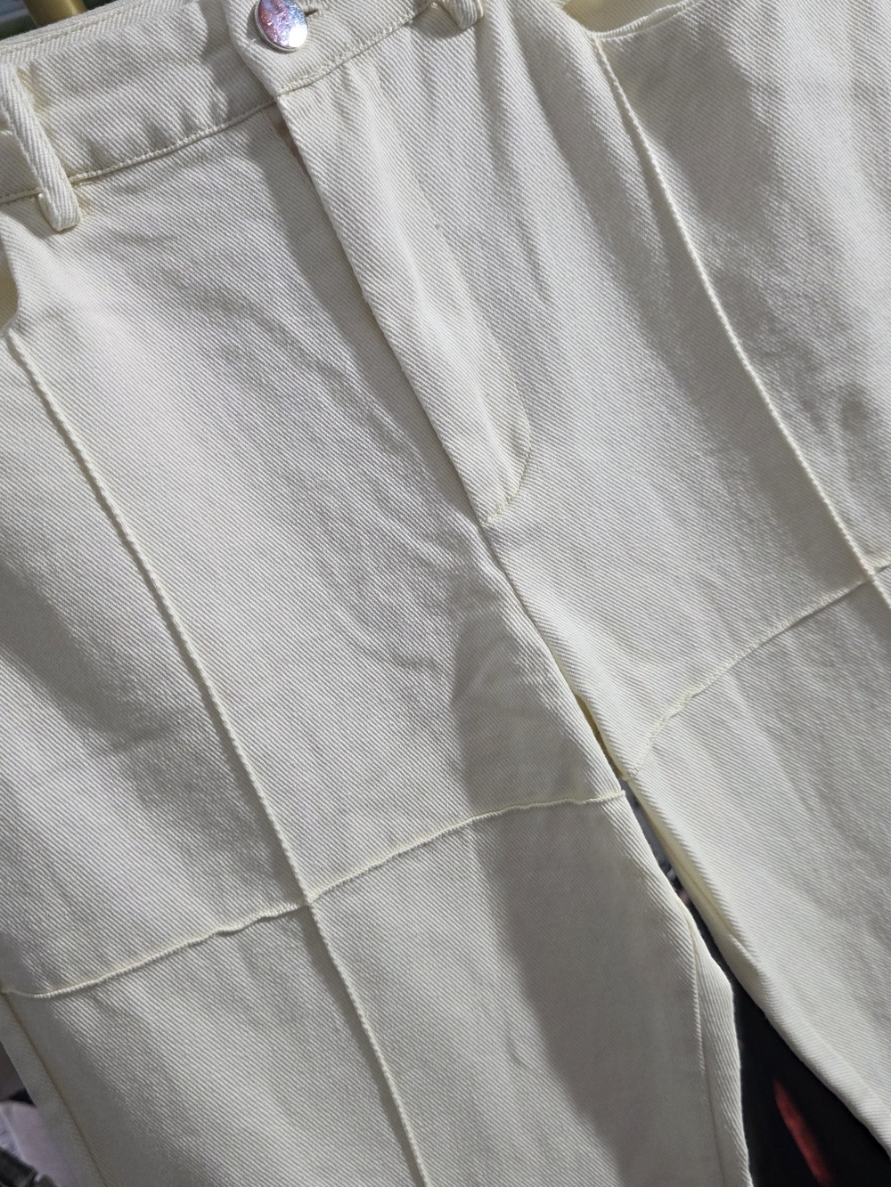 Cider Wide-Leg High-Rise Cotton Pants in Cream - Picture 5 of 9